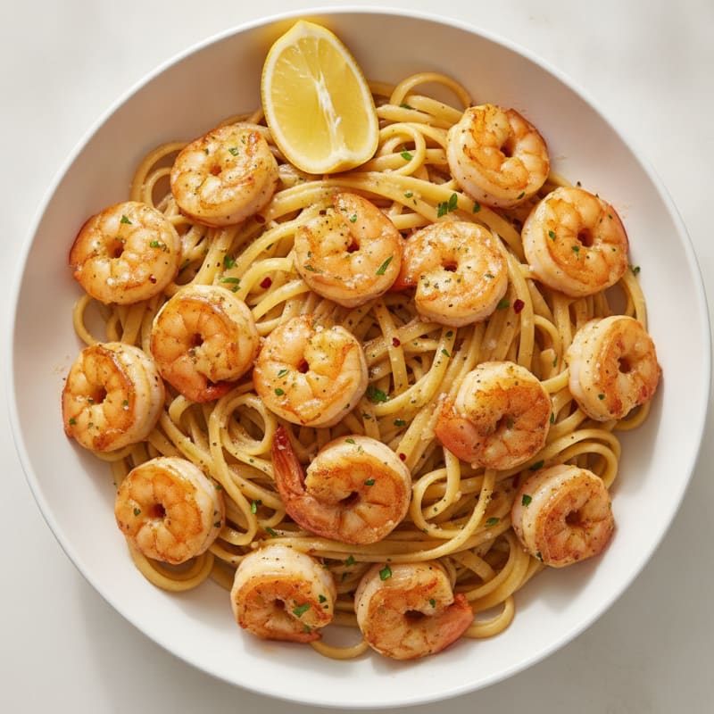 Garlic Butter Shrimp Scampi with Linguine