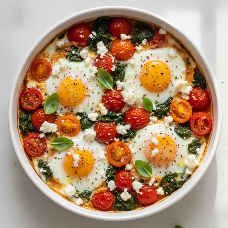 Baked Eggs with Burst Cherry Tomatoes