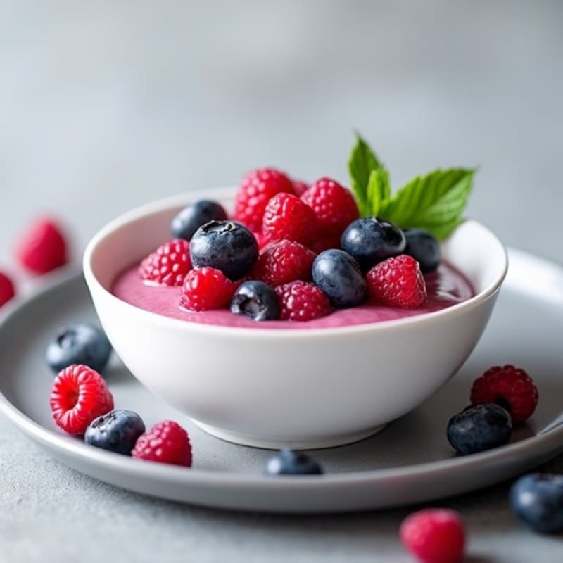 Silky Greek Yogurt Protein Pudding with Berries