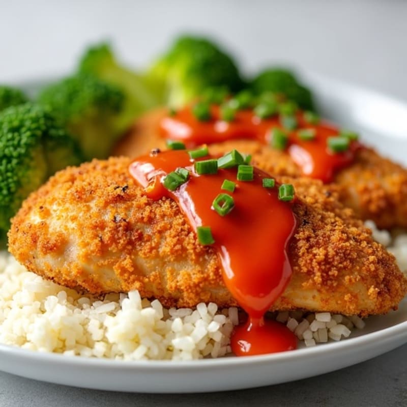 Crispy Baked Chicken with Sweet and Spicy Ginger Garlic Sauce
