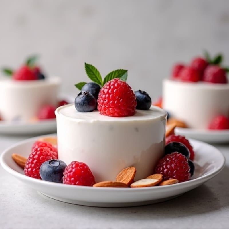 Greek Yogurt Protein Mousse with Mixed Berries