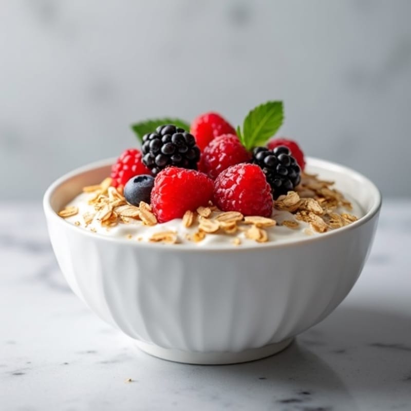 Creamy Greek Yogurt with Hearty Oats and Fresh Berries