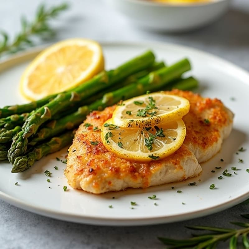 Crispy Lemon-Herb Chicken with Roasted Asparagus