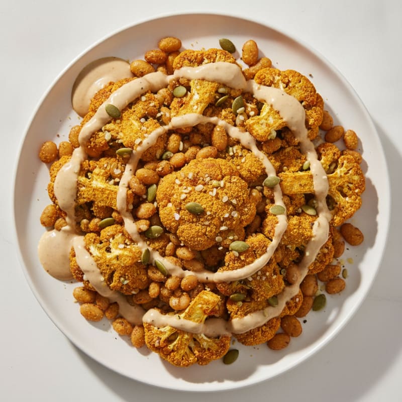 Roasted Cauliflower with Tahini Drizzle