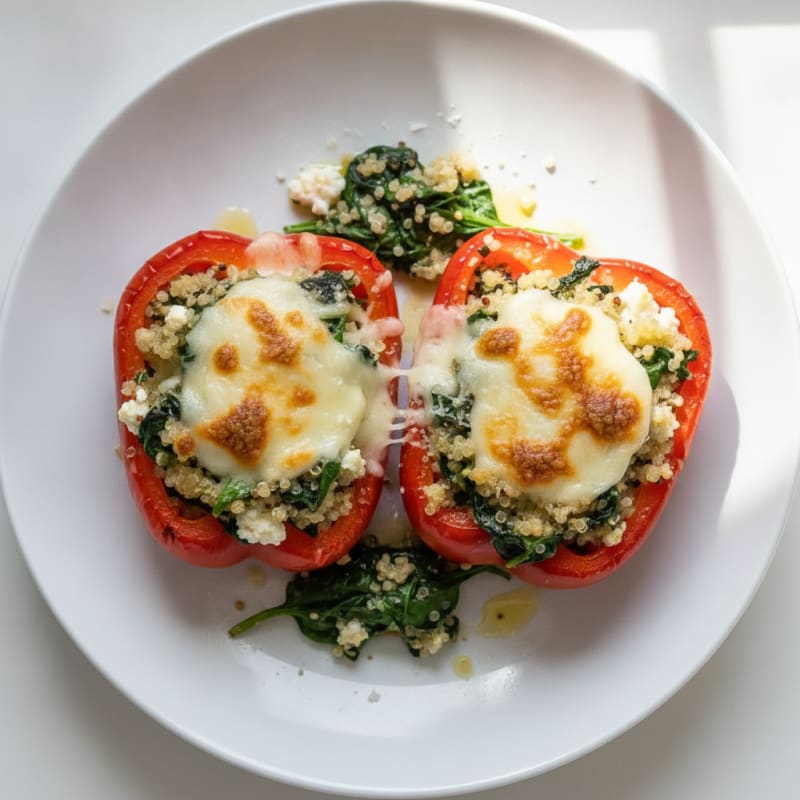 Creamy Cottage Cheese and Spinach Stuffed Peppers