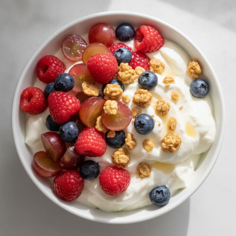 Vanilla Protein Greek Yogurt with Mixed Berries