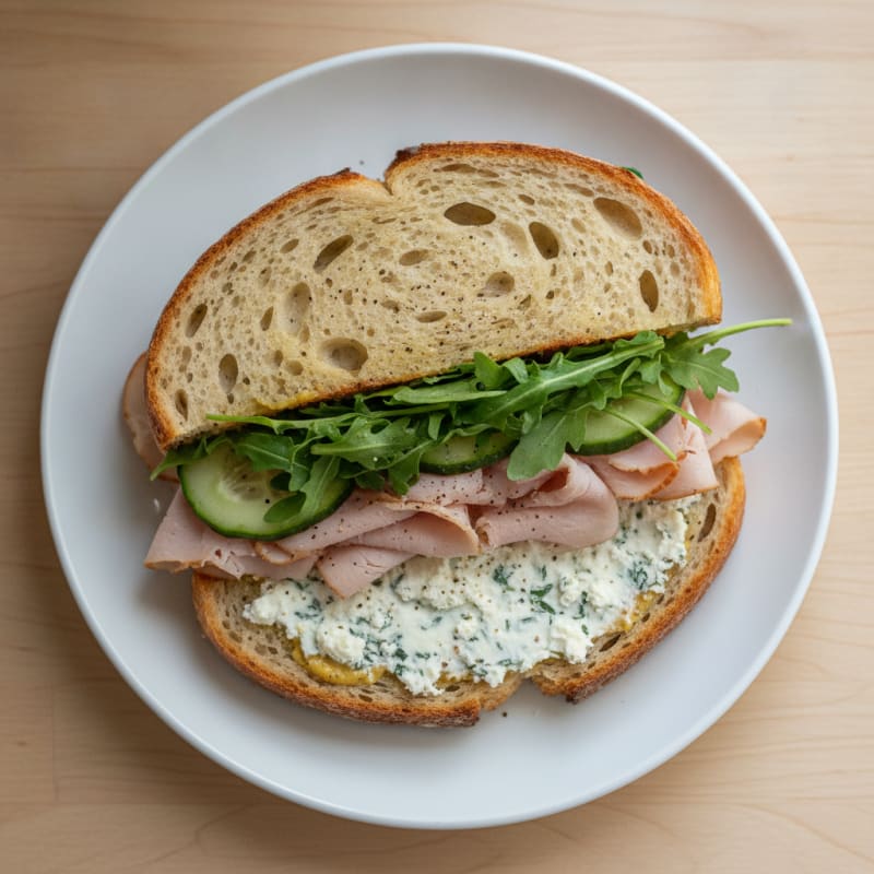 Turkey and Goat Cheese Sourdough Sandwich