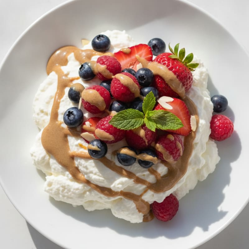 Greek Yogurt Protein Mousse with Mixed Berries