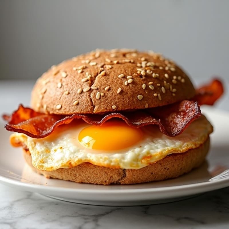 Crispy Turkey Bacon and Fluffy Egg Whole Wheat Sandwich