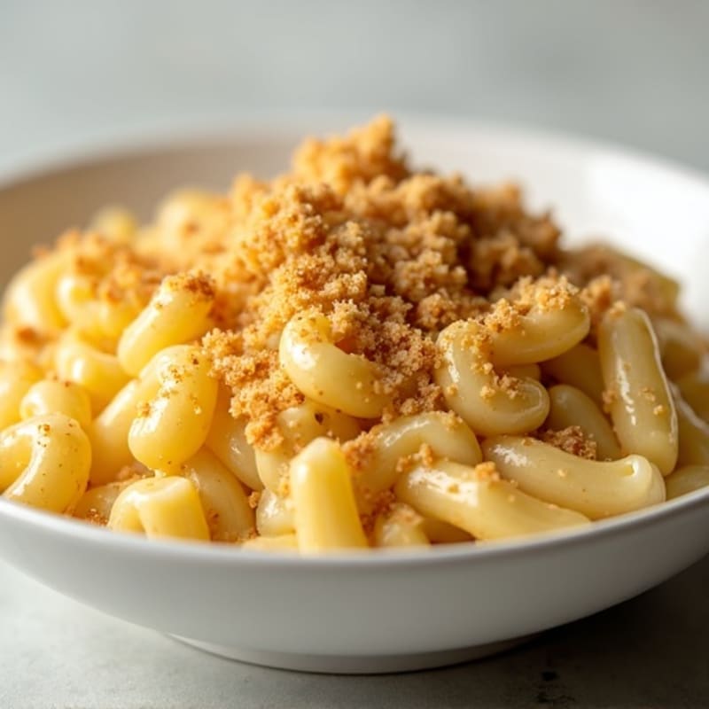 Creamy Cauliflower Mac and Cheese with Crispy Breadcrumb Topping