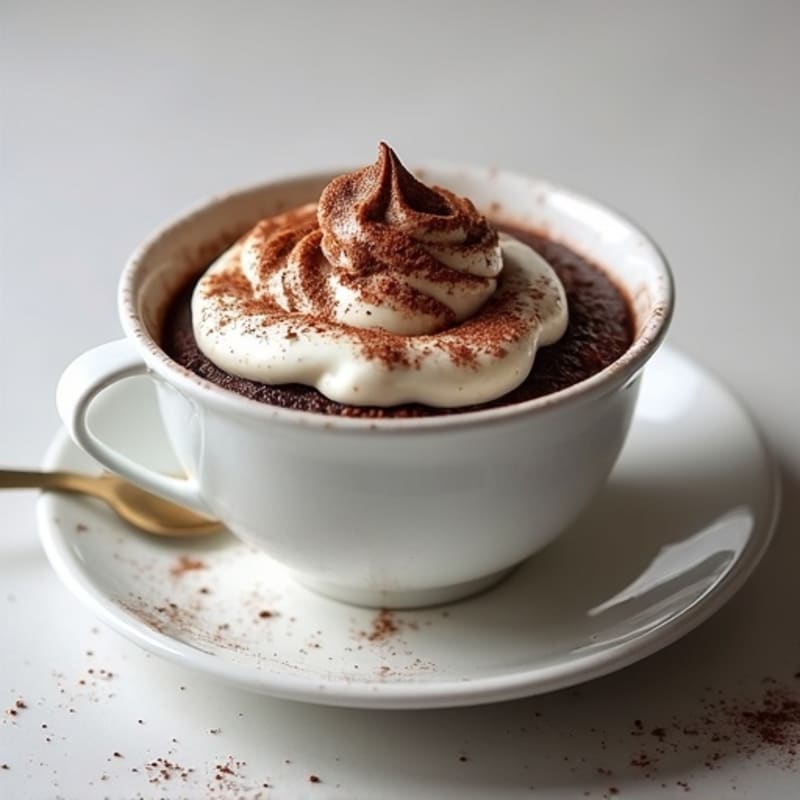 Protein Chocolate Mug Cake with Greek Yogurt Swirl