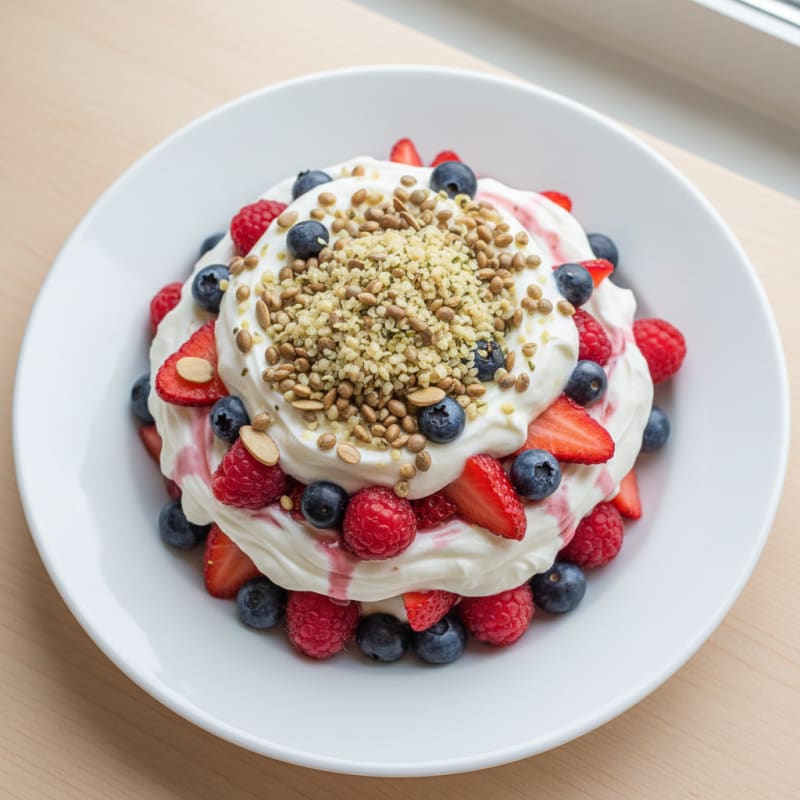 Greek Yogurt Protein Parfait with Mixed Berries