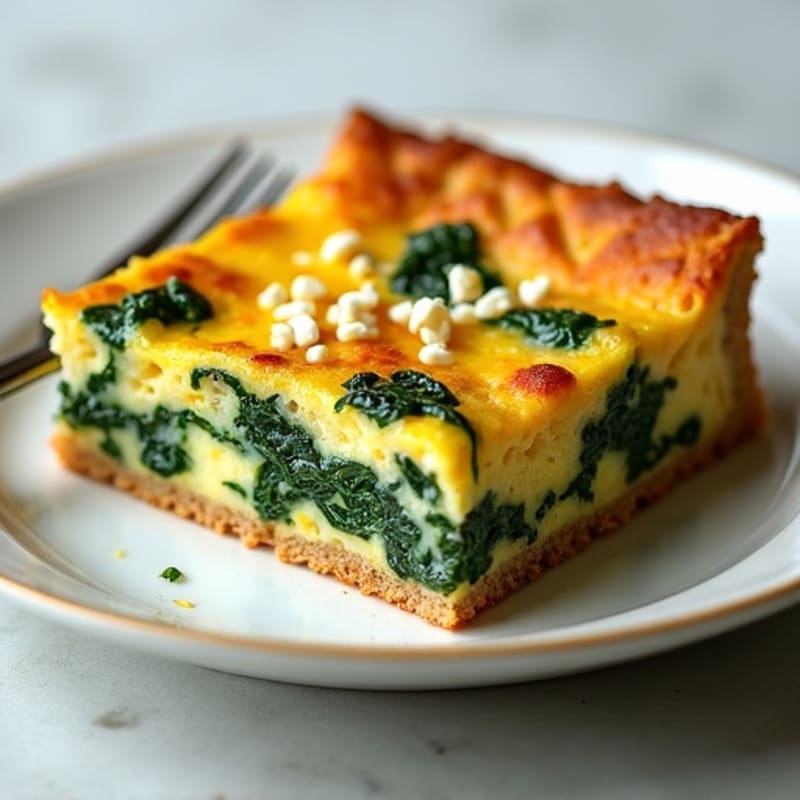 Savory Whole Grain Strata with Spinach and Feta