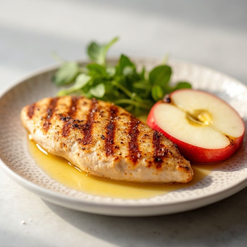 Grilled Chicken Breast with Sliced Apple