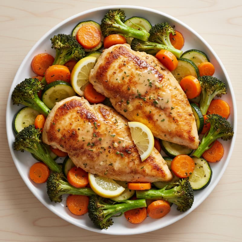 Crispy Lemon-Herb Chicken with Roasted Vegetables