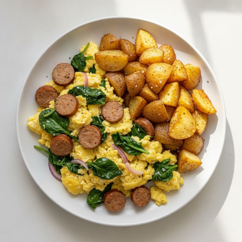 Hearty Scrambled Eggs with Roasted Potatoes
