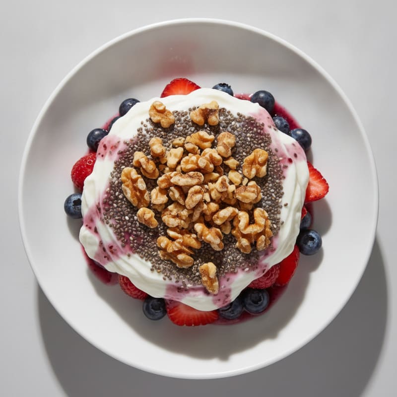 Silky Greek Yogurt Parfait with Chia Seeds and Mixed Berries