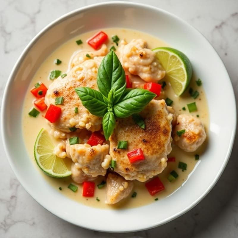 Creamy Coconut Chicken with Fresh Basil and Lime