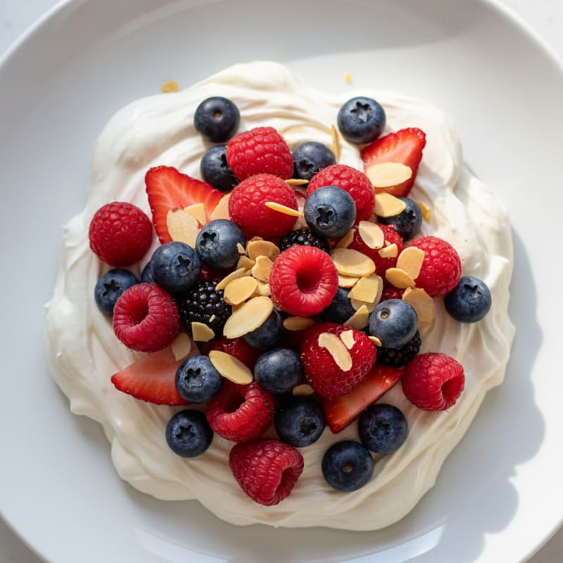 Silky Greek Yogurt Protein Mousse with Mixed Berries