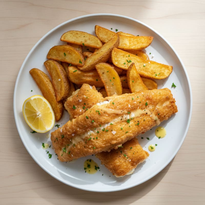 Classic Beer-Battered Cod with Chips