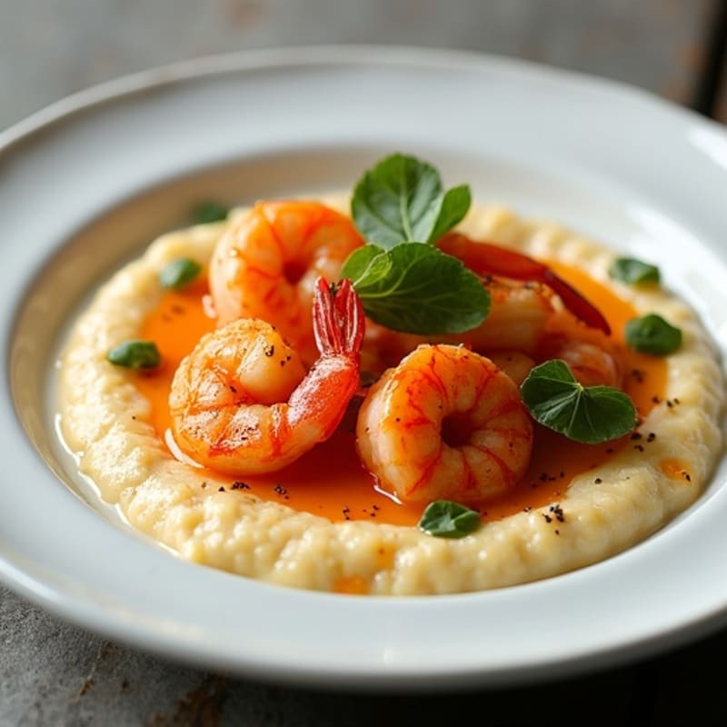 Spicy Pan-Seared Shrimp with Creamy Grits