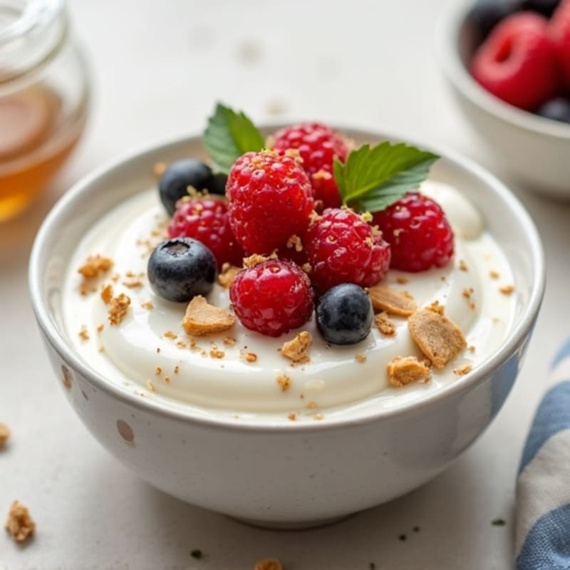 Silky Vanilla Protein Yogurt with Berries