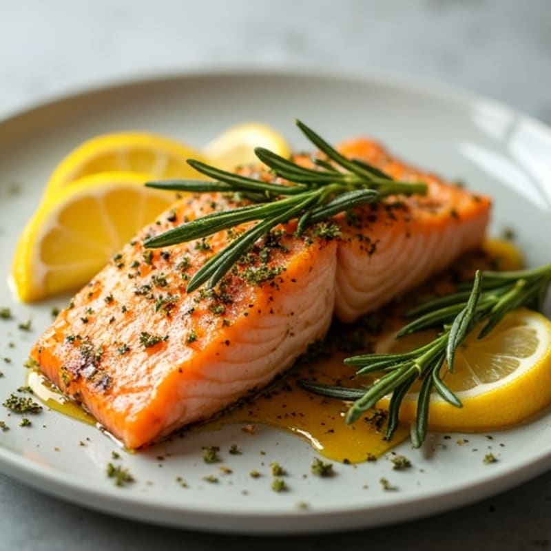 Herb-Crusted Pan Seared Salmon with Lemon