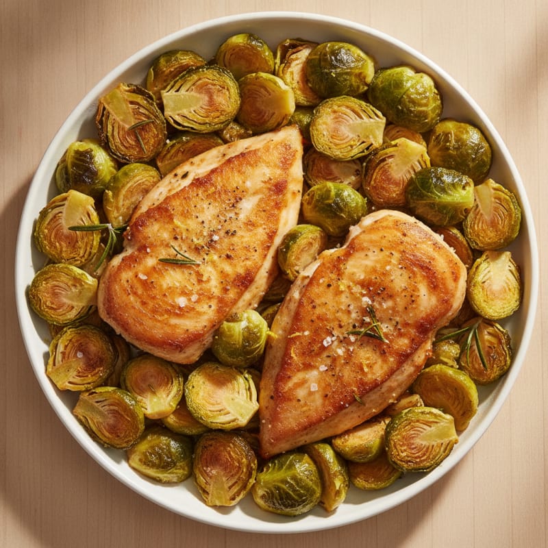 Sheet Pan Lemon Herb Chicken and Brussels Sprouts