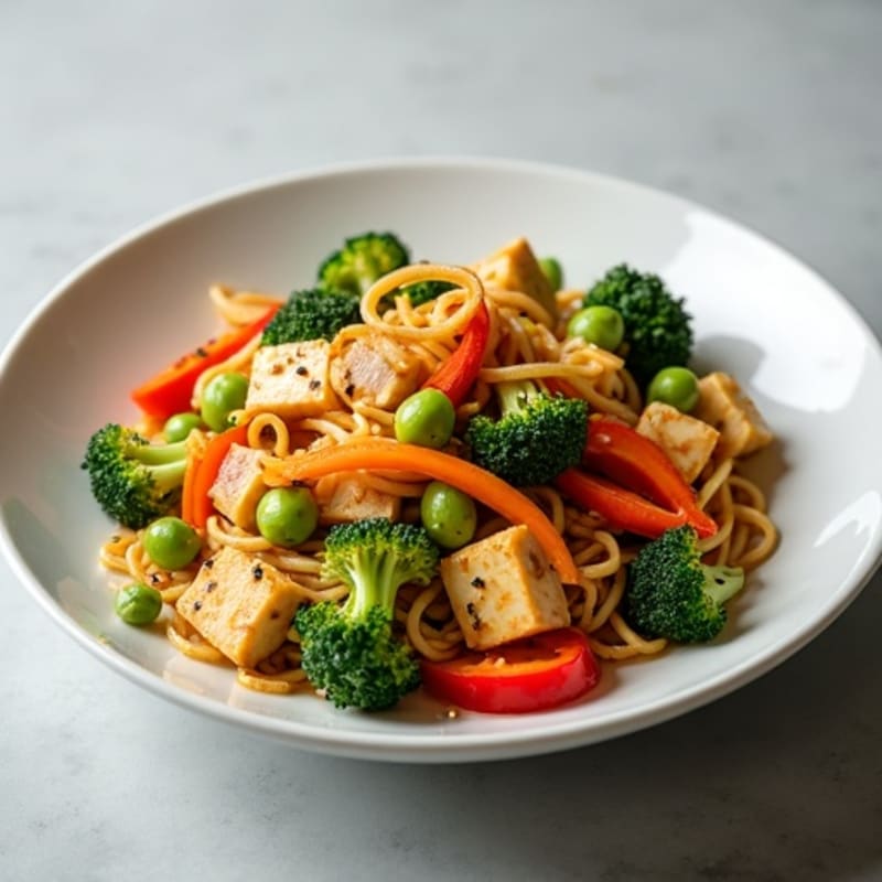 Sesame Ginger Rice Noodle Stir-Fry