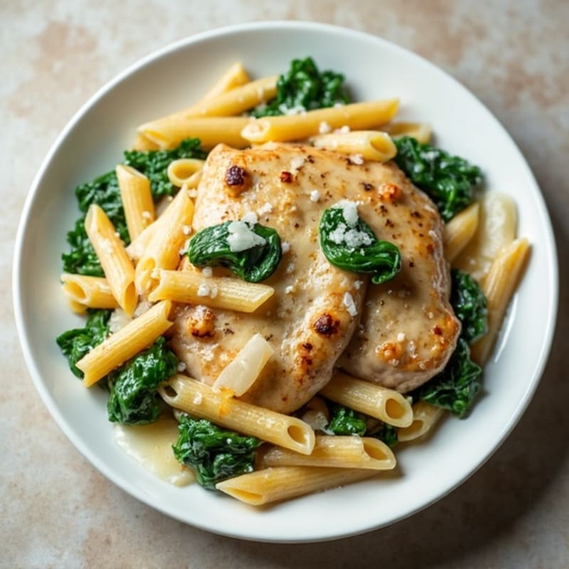 Creamy Lemon Garlic Chicken Pasta with Spinach