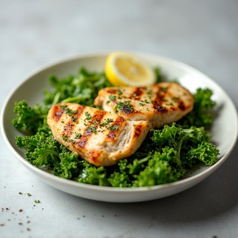 Grilled Lemon Herb Chicken Salad with Crispy Greens