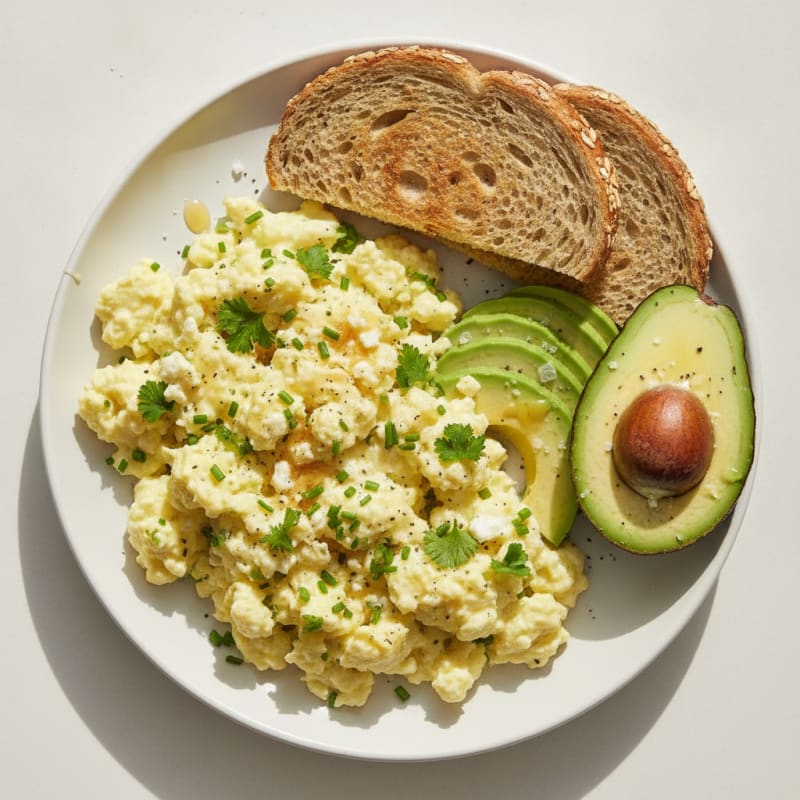 Fluffy Scrambled Eggs with Herbs