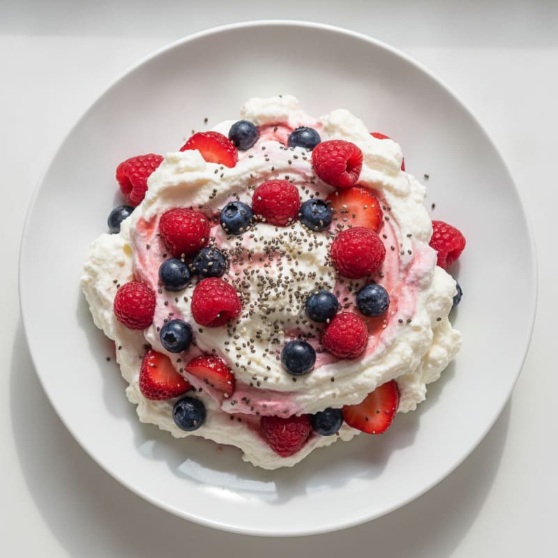 Greek Yogurt Protein Mousse with Mixed Berries