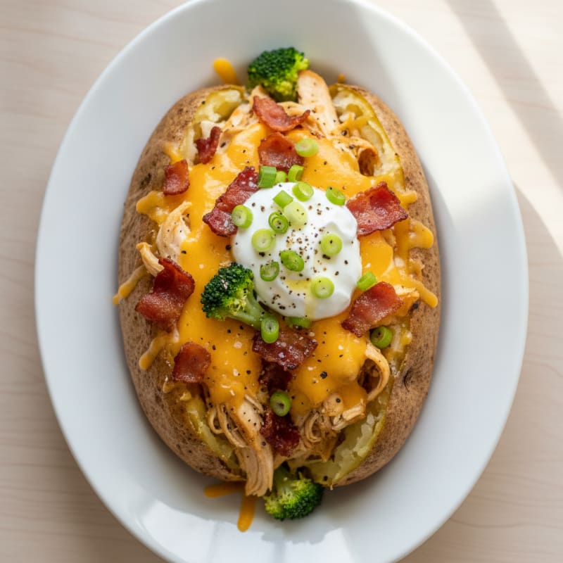 Loaded Russet Potato with Cheddar and Bacon