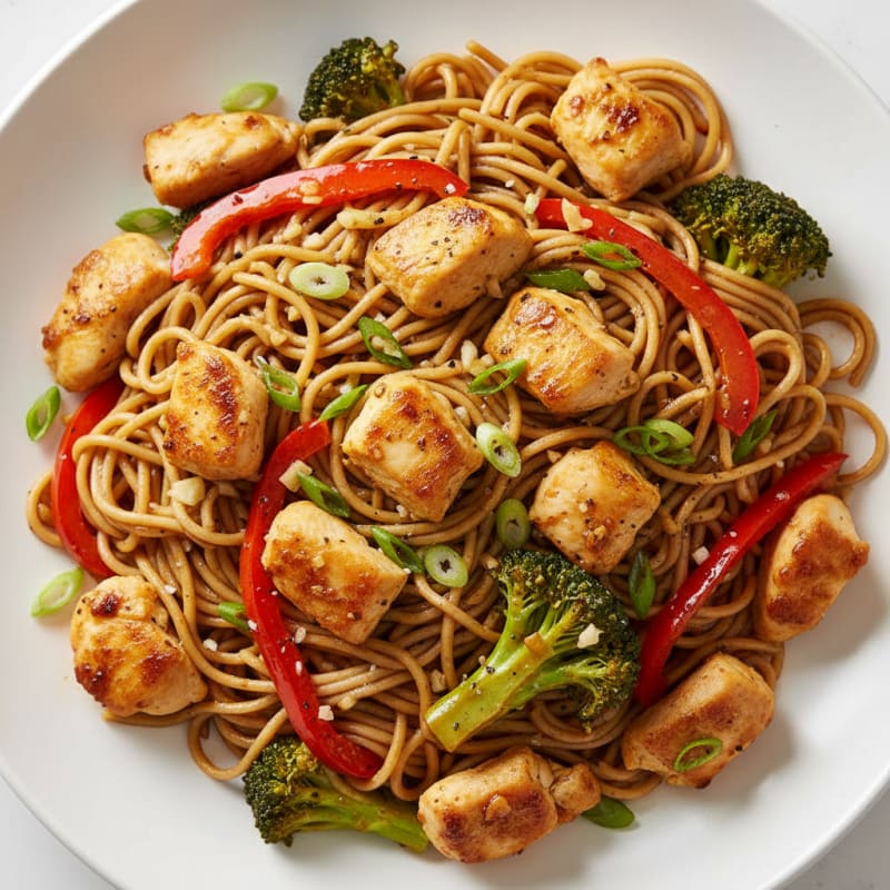 Garlic Chicken Noodle Stir-Fry