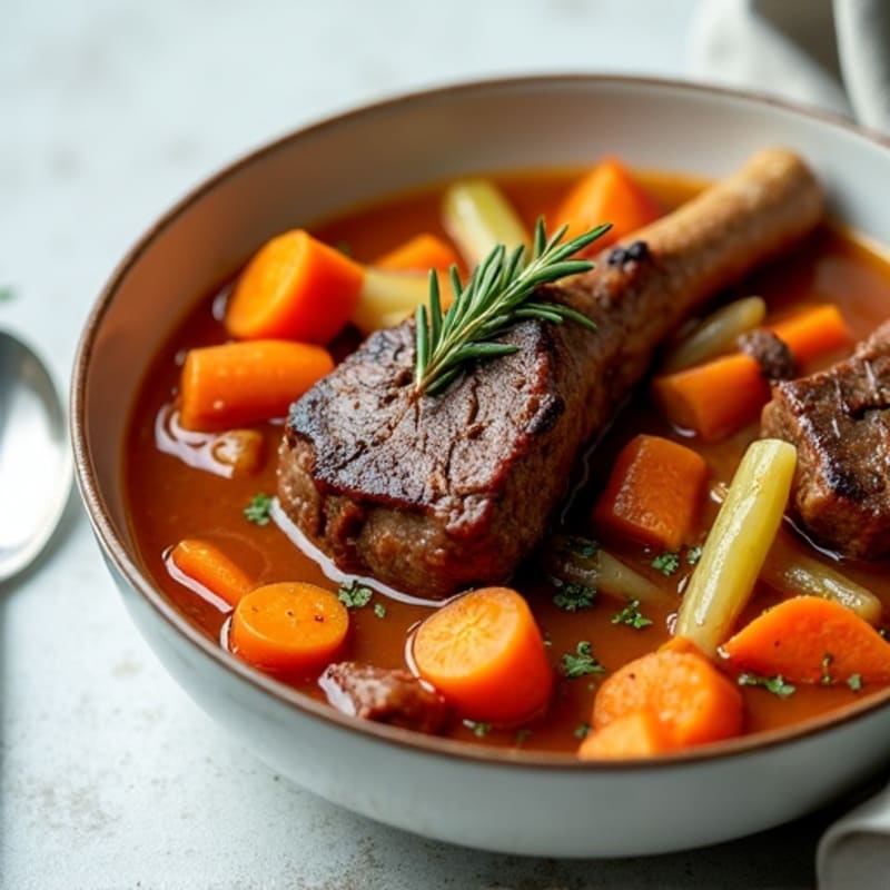 Slow-Cooked Rosemary Garlic Lamb Shank Stew