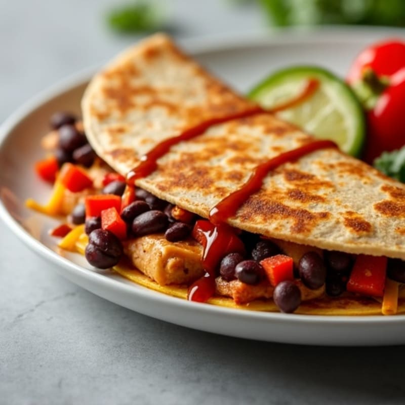 Smoky BBQ Chicken and Black Bean Quesadilla