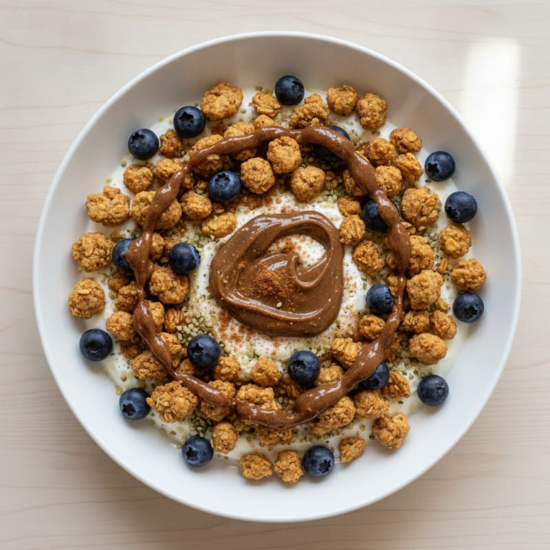 Yogurt Bowl with Granola and Almond Butter