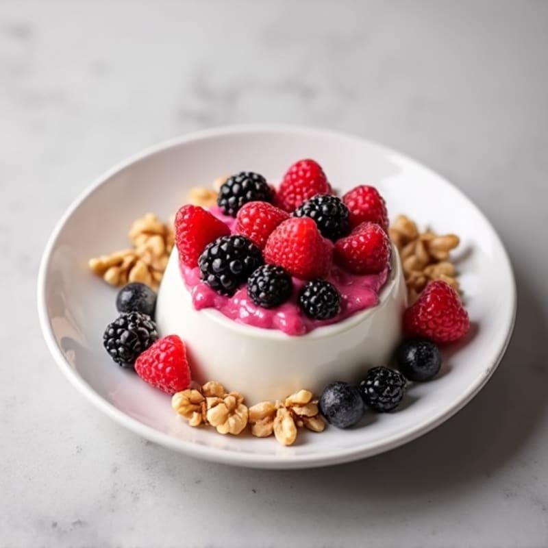 Silky Greek Yogurt Protein Mousse with Mixed Berries