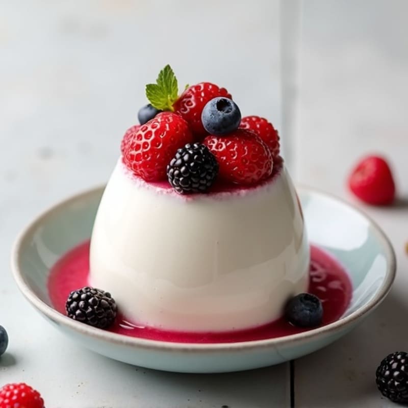 Greek Yogurt Protein Mousse with Mixed Berries
