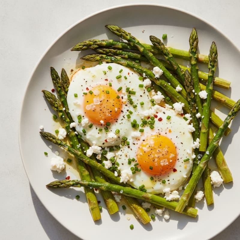 Baked Eggs with Roasted Asparagus
