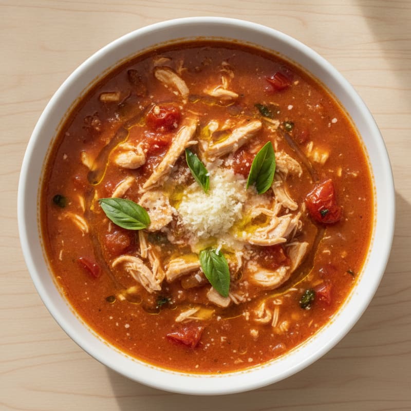 Roasted Tomato Basil Soup with Parmesan