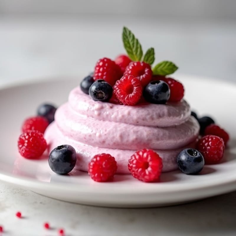 Greek Yogurt Protein Mousse with Mixed Berries