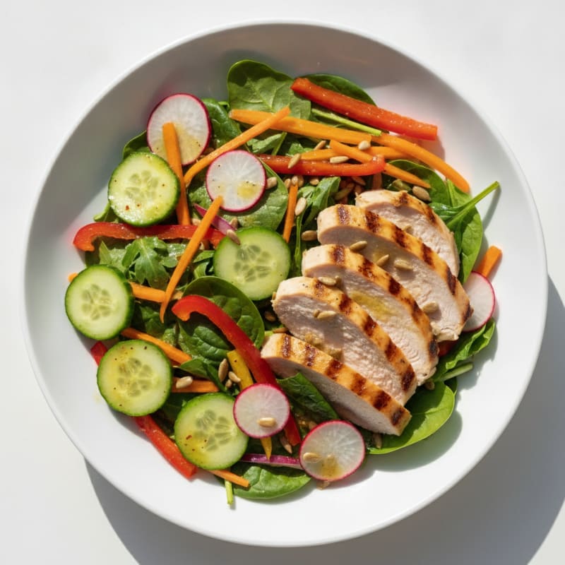 Grilled Turkey Breast Salad with Crunchy Vegetables