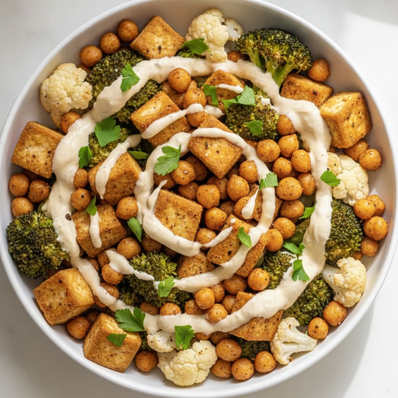 Roasted Vegetable and Chickpea Bowl
