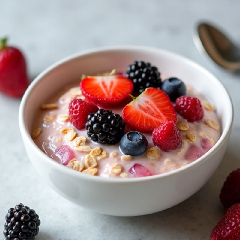 Vanilla-Berry Protein Overnight Oats