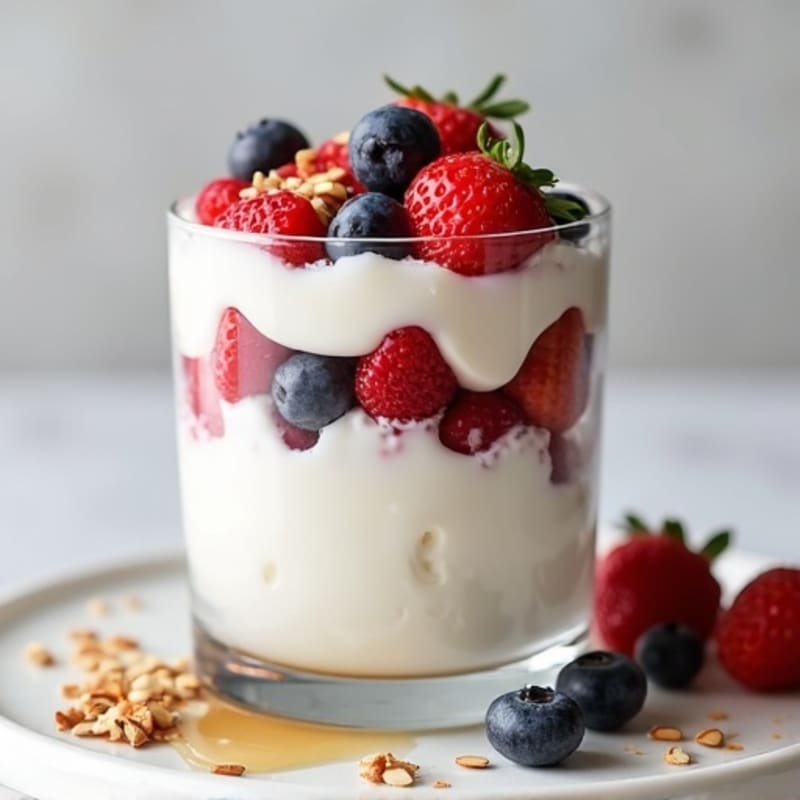 Greek Yogurt Protein Parfait with Mixed Berries