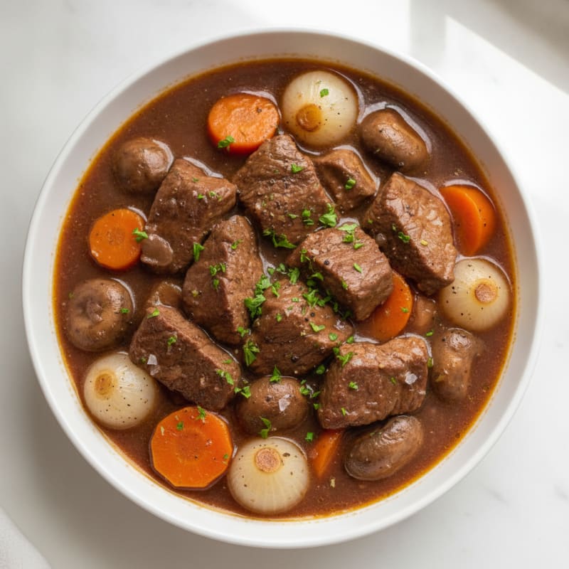 Classic Beef Bourguignon with Pearl Onions