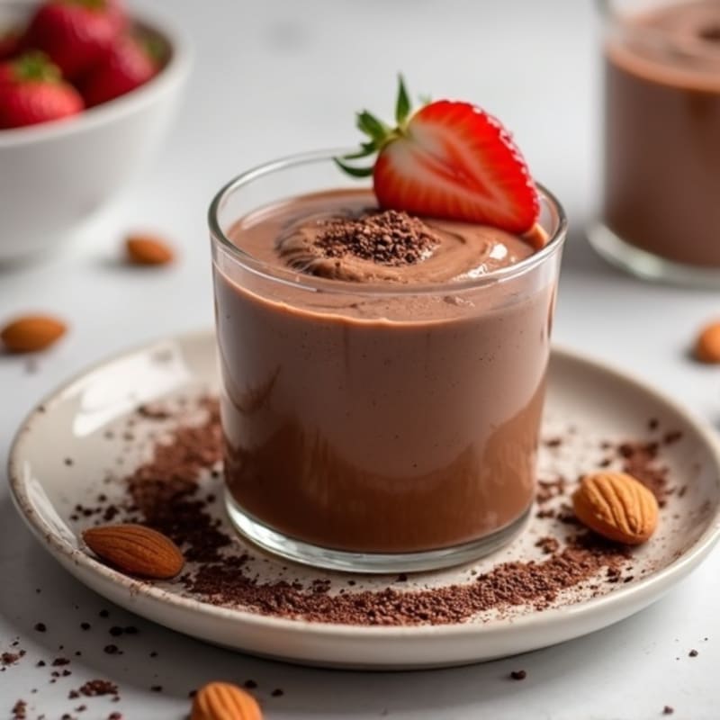 Silky Chocolate Protein Pudding with Almond Butter Swirl