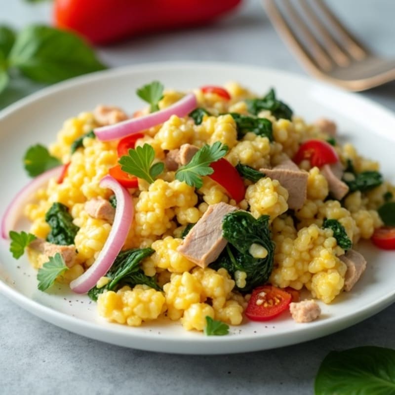 Egg White Scramble with Lean Turkey and Spinach